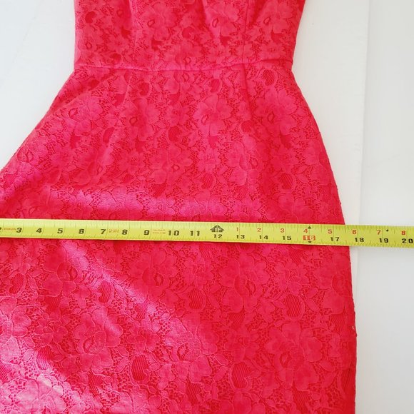 BCBG Roselle Lace Red Berry Strapless Mini Dress - Picture 10 of 12